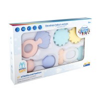 CANPOL BABIES První set chrastítek s kousátky PASTEL