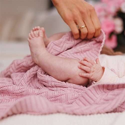 BABYONO Deka z organické bavlny pletená 75 x 100 cm 0m+