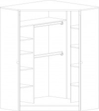 Skříň rohová Faktum Mia PopUp