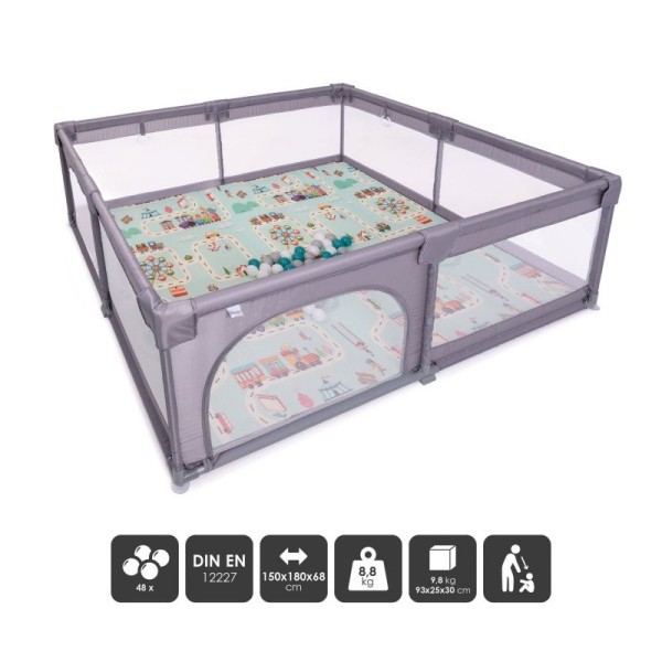 BABYGO Ohrádka Playpark s matrací 150cm x 180cm