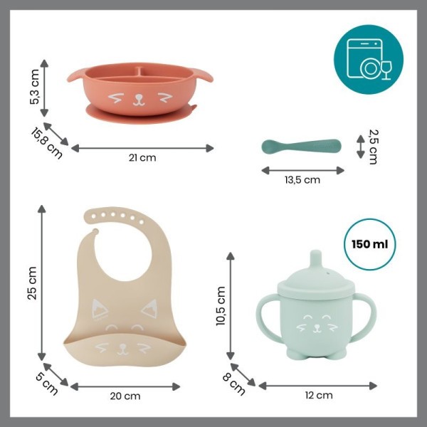 BABYMOOV Silikonová jídelní sada LEARN´ISY KIT