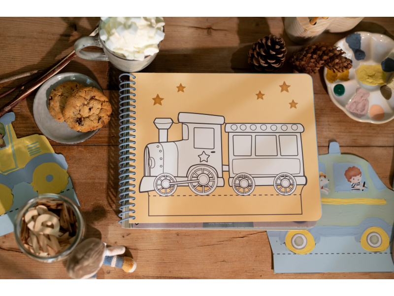 LITTLE DUTCH Kniha s vystřihovacími auty Jim