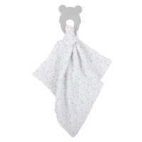 NATTOU Kousátko silikonové bez BPA s bavlněnou dečkou 28 x 28 cm