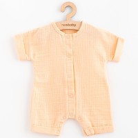 NEW BABY Kojenecký letní mušelínový overal Leny peach