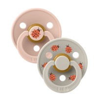 BIBS STUDIO Colour Ladybug dudlíky z přírodního kaučuku 2ks – velikost 2
