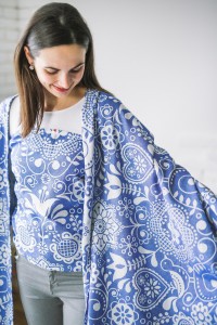 Šátek Be Lenka Folk - modrý