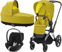 Kočárek CYBEX Set Priam Chrome Brown Seat Pack 2021 včetně korby a Cloud Z i-Size