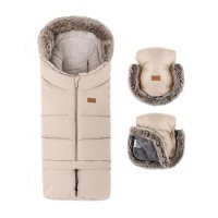 PETITE&MARS Set zimní fusak Arctic 4v1 + rukavice na kočárek Furry