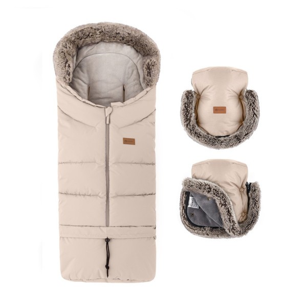 PETITE&MARS Set zimní fusak Arctic 4v1 + rukavice na kočárek Furry