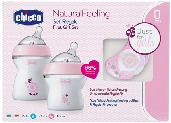 CHICCO Dárkový set Natural Feeling + Air dudlík