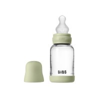 BIBS antikoliková skleněná lahev se silikonovou savičkou 120ml