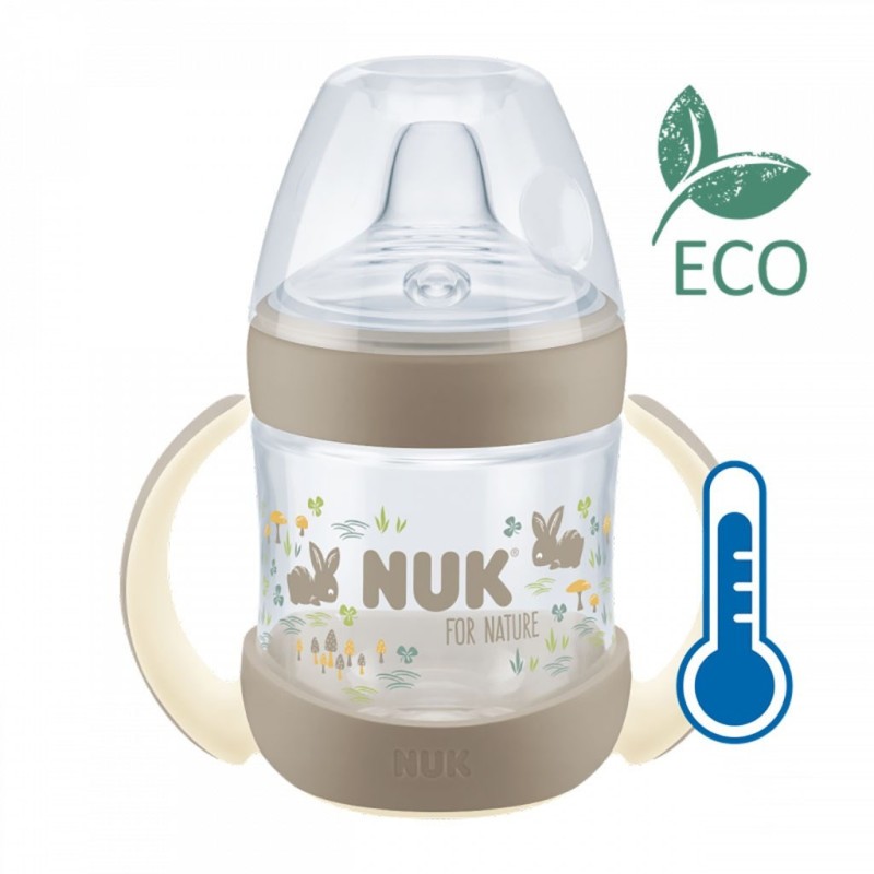NUK Kojenecká láhev na učení for Nature s kontrolou teploty 6-18m