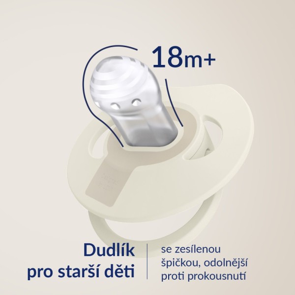 LOVI Dudlík svítící silikonový dynamický PRIME 2ks Ivory/Blush