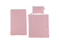 LITTLE DUTCH Postýlka pro panenky dřevěná s peřinkou Pink