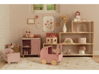 LITTLE DUTCH Kočárek pro panenky dřevěný s peřinkou Pink