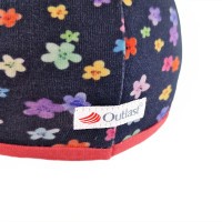 LITTLE ANGEL Čepice podšitá Outlast® - tm.modrá kvítí/jahodová