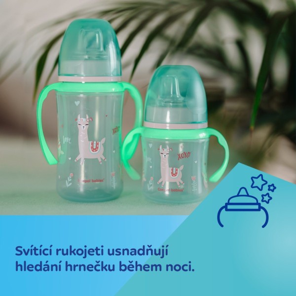 CANPOL BABIES Tréninkový hrneček se svítícími úchyty EXOTIC ANIMALS 240ml
