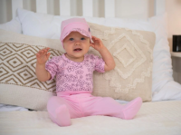 LITTLE ANGEL Body tenké tričko TISK KR Outlast® - růžová baby kytičky