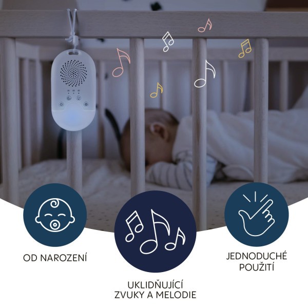 ZOPA Přenosný usínací modul s LED světlem, bílým šumem a zvuky