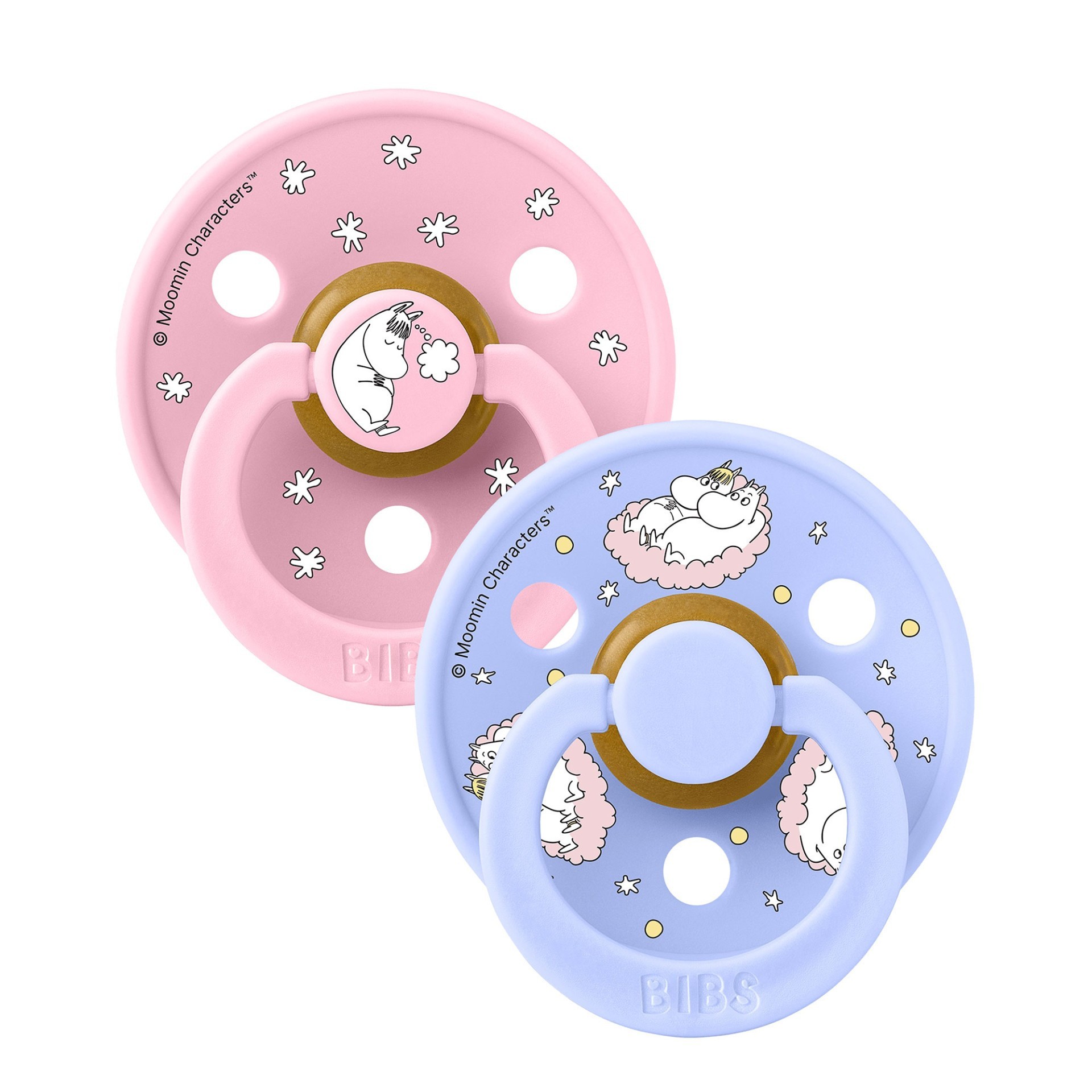 BIBS x Moomin Colour dudlíky z přírodního kaučuku 2ks - vel. 1 - Dreaming Baby Pink Mix