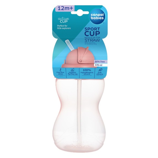 CANPOL BABIES Lahev sportovní se slámkou 370ml