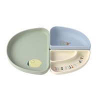 LÄSSIG Silikonový jídelní set Dish Set Silicone Section Happy Fruits