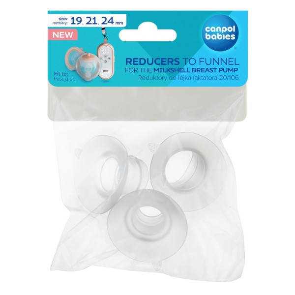 CANPOL BABIES Náhradní silikonové vložky 19/21/24 mm k odsávačce mateřského mléka MilkShell