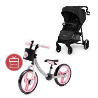 Kočárek sportovní Grande City Black Kinderkraft + Dětské odrážedlo 2WAY Next