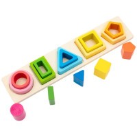 BABY MIX Dřevěná vkládačka barvy a tvary Montessori