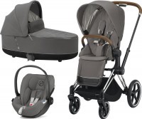 Kočárek CYBEX Set Priam Chrome Brown Seat Pack 2021 včetně korby a Cloud Z i-Size