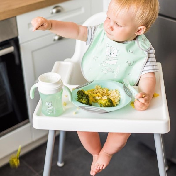 BABYONO Lžička silikonová s obalem 6m+