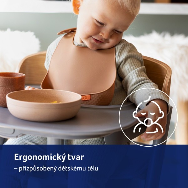 LOVI Silikonový bryndák s kapsou Granola