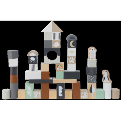 Dřevěné kostky, 50 kusů