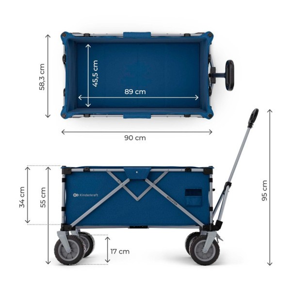 KINDERKRAFT Vozík přepravní skladací Wagon Rollster