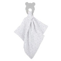 NATTOU Kousátko silikonové bez BPA s bavlněnou dečkou 28 x 28 cm