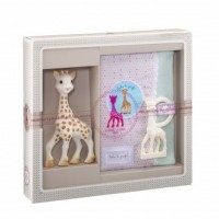 Vulli Dárkový set - žirafa Sophie + pouzdro na zápisky & kousátko Ivory
