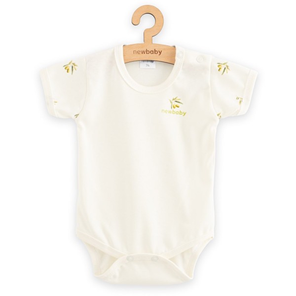 NEW BABY Kojenecké body s krátkým rukávem z organické bavlny Olivy