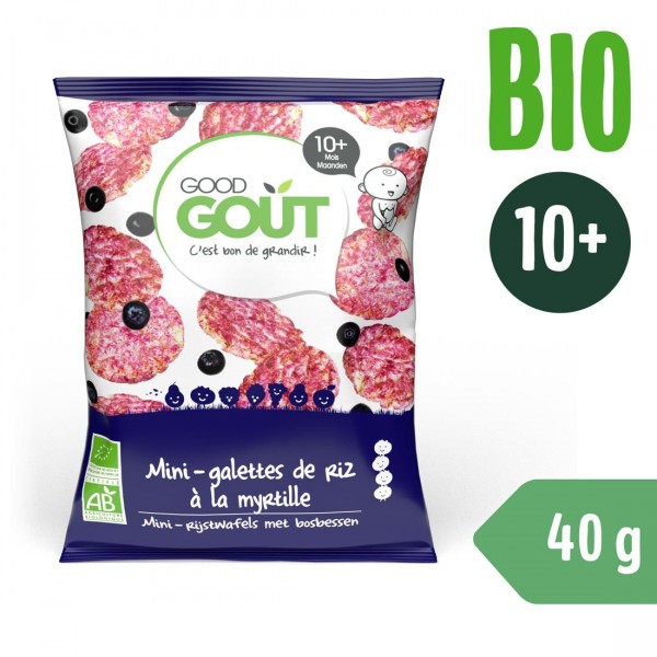 GOOD GOUT BIO MINI RÝŽOVÉ KOLÁČKY S BORŮVKAMI 40 G