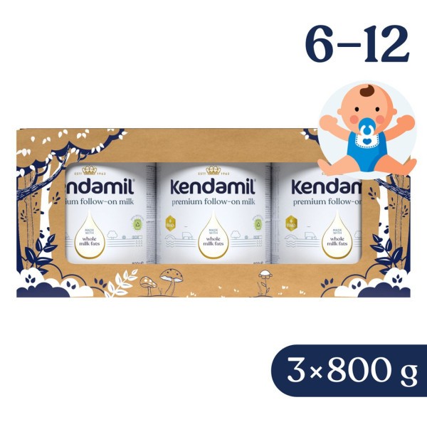 Kendamil Premium 2 HMO+ (3× 800 g), pohádkové balení s divadlem O třech prasátkách