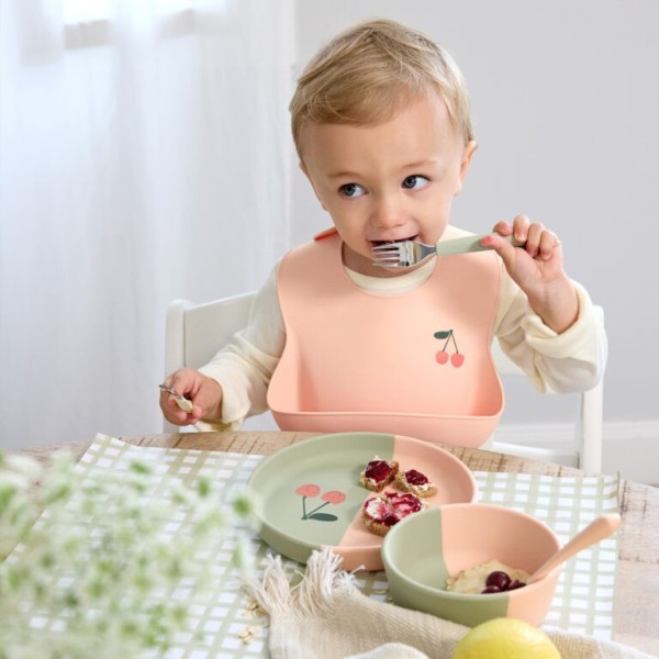 LÄSSIG  Dětský příbor Cutlery with Silicone Handle 3pcs Happy Fruits