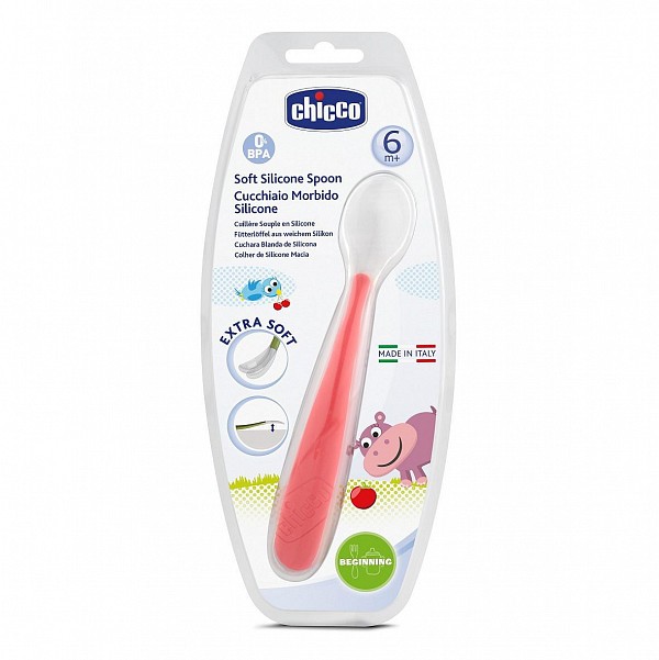 CHICCO Lžička silikon Soft 6m+