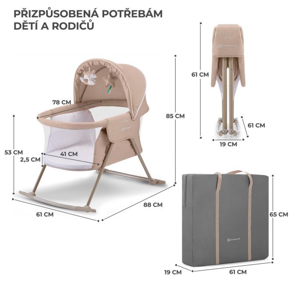 KINDERKRAFT Postýlka dětská 3v1 Lovi