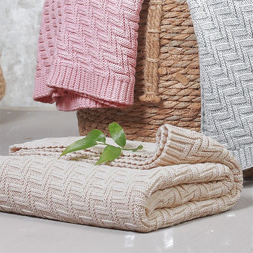 BABYONO Deka z organické bavlny pletená 75 x 100 cm 0m+