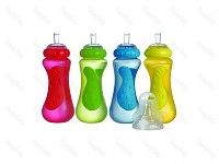 Sportovní netekoucí láhev se silikonovým pítkem/brčkem 415ml