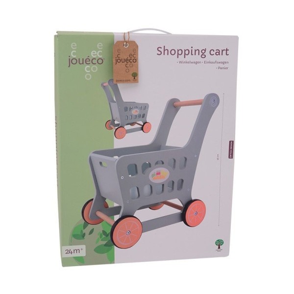 JOUÉCO Dřevěný nákupní vozík 24m+