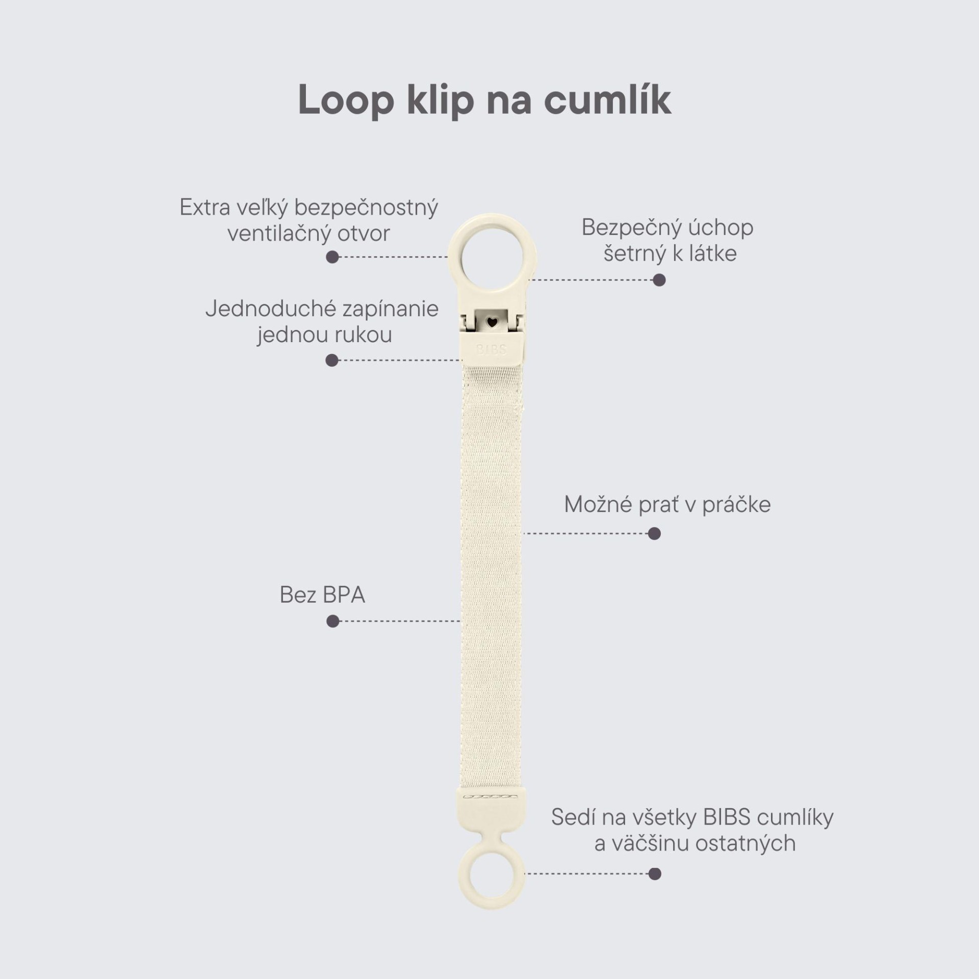 BIBS Loop klip na dudlík