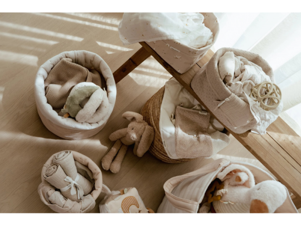 LITTLE DUTCH Košík textilní oboustranný extra velký Pure