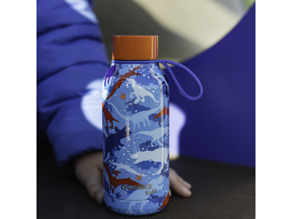 QUOKKA Nerezová termoláhev Solid Kids s poutkem 330 ml