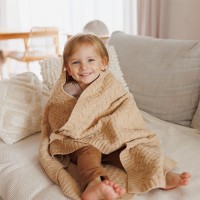 BABYONO Deka z merino vlny 75 x 100 cm dark beige 0m+