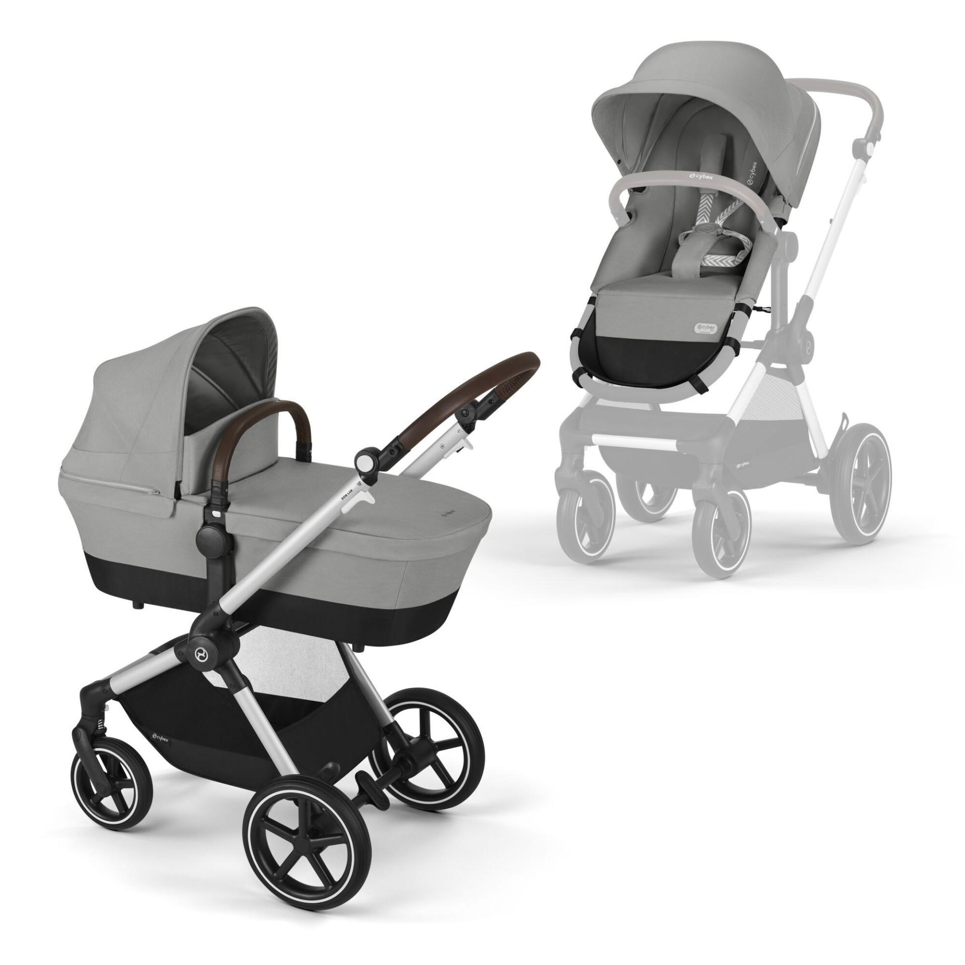 CYBEX Gold EOS LUX Kombinovaný kočárek 2v1 - SLV Stone Grey | mid grey
